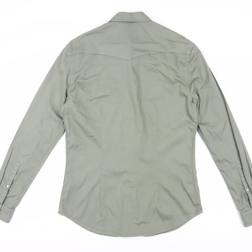 ASOS DESIGN Men's Green Long Sleeve Shirt
