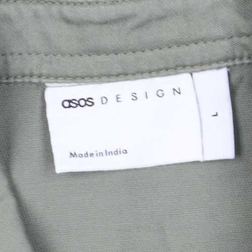 ASOS DESIGN Men's Green Long Sleeve Shirt