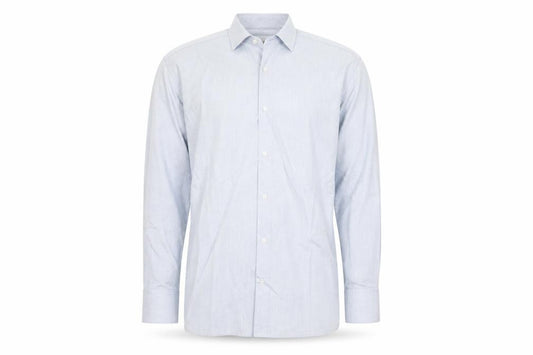 Front view of Debenhams Men's Blue Dress Shirt, size 39, Long Sleeve