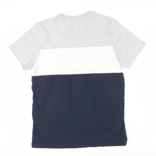 Jack Wills Men's M Grey Colourblock T-Shirt - Classic