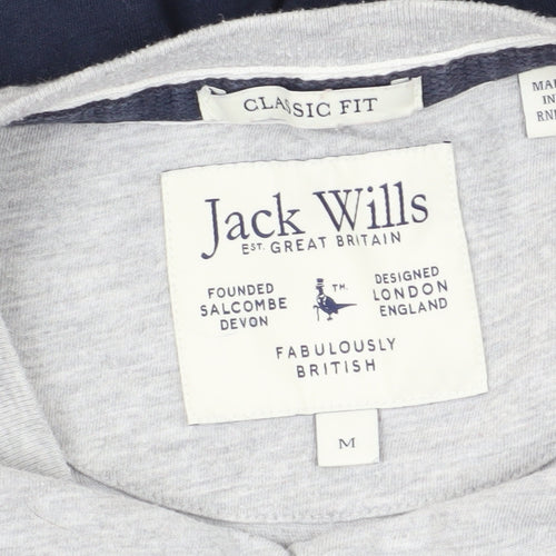 Jack Wills Men's M Grey Colourblock T-Shirt - Classic