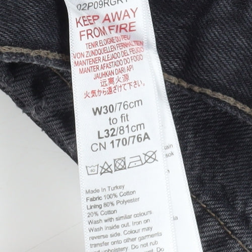 Topshop Women's Grey Straight-Leg Jeans L