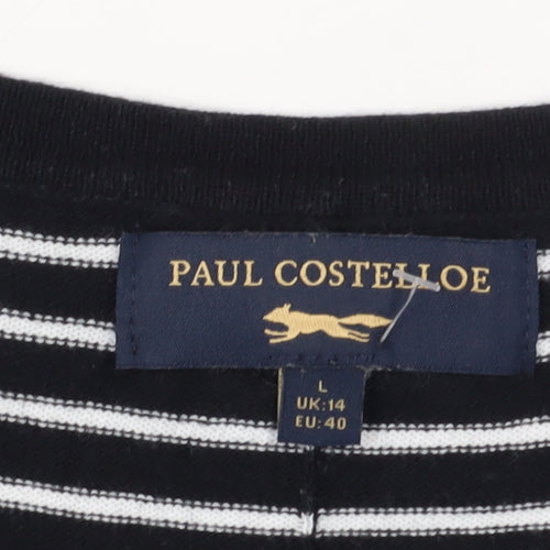 Paul Costelloe Women's Black Striped Pullover Jumper