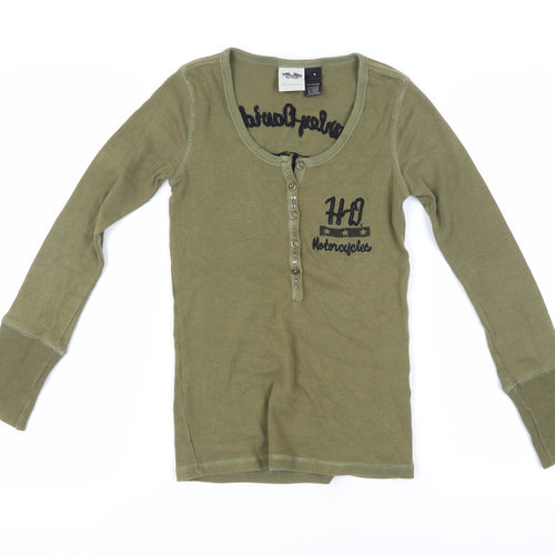 Harley-Davidson Women's Green T-Shirt, Size S, Jersey Style