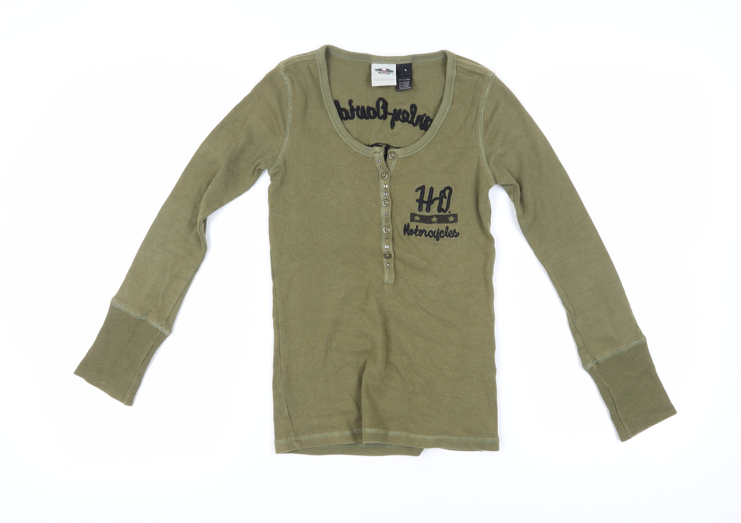 Harley-Davidson Women's Green T-Shirt, Size S, Jersey Style