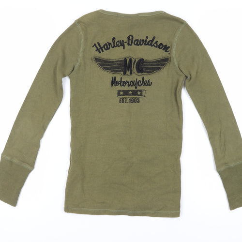 Harley-Davidson Women's Green T-Shirt, Size S, Jersey Style