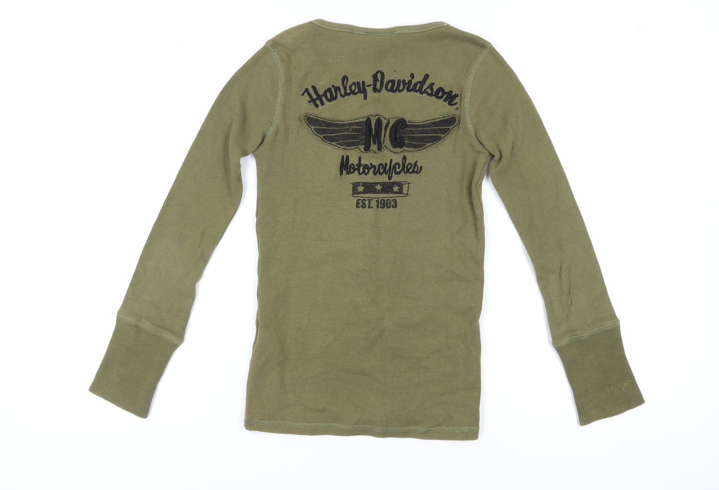 Harley-Davidson Women's Green T-Shirt, Size S, Jersey Style