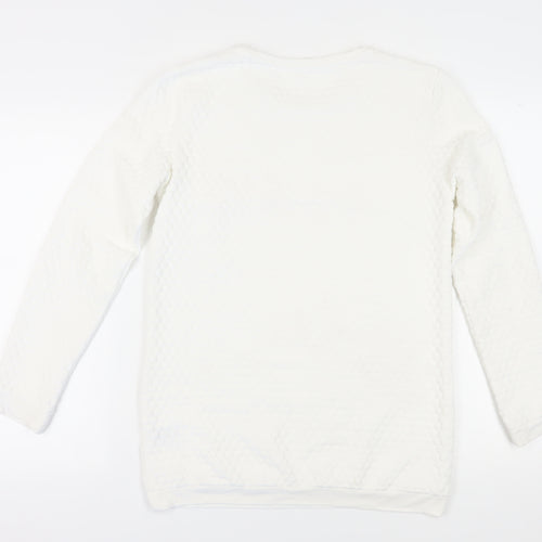 H&M Girls White Sequin Pullover Sweatshirt Size 12
