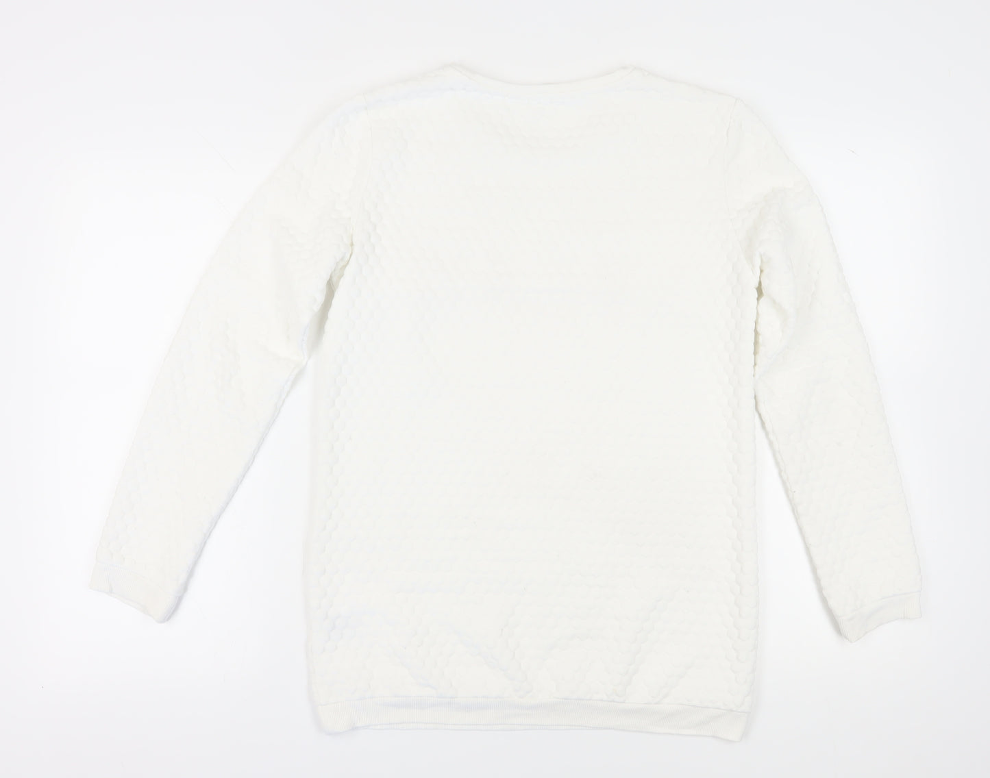 H&M Girls White Sequin Pullover Sweatshirt Size 12