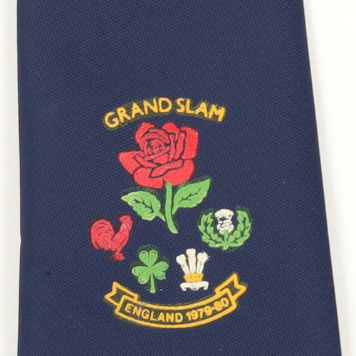 Grand Slam England Rugby 1979-1980 Vintage Men's Blue Tie