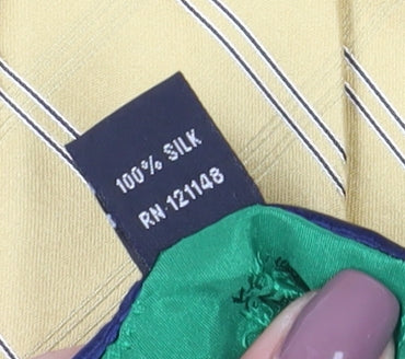 Tommy Hilfiger Men's Silk Striped Tie Set Blue Yellow