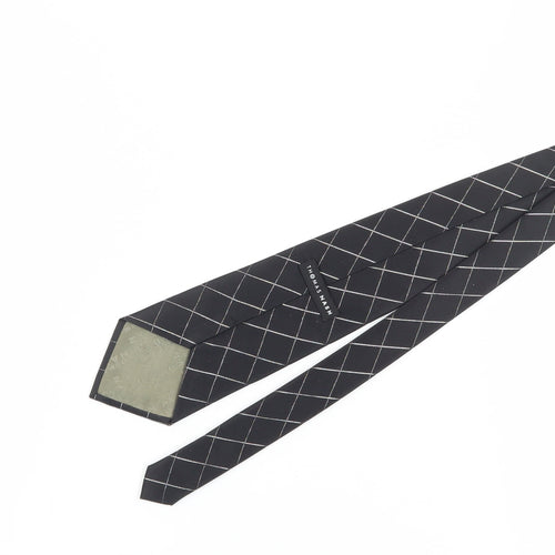 Thomas Nash Men's Black Silk Checked Designer Tie
