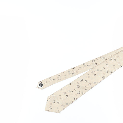 Thomas Nash Men's Beige Floral Silk Tie One Size