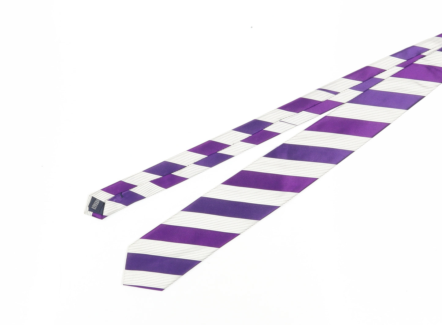 Daniel Hechter Men's Purple Striped Silk Tie One Size