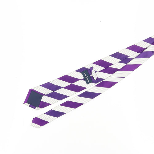 Daniel Hechter Men's Purple Striped Silk Tie One Size
