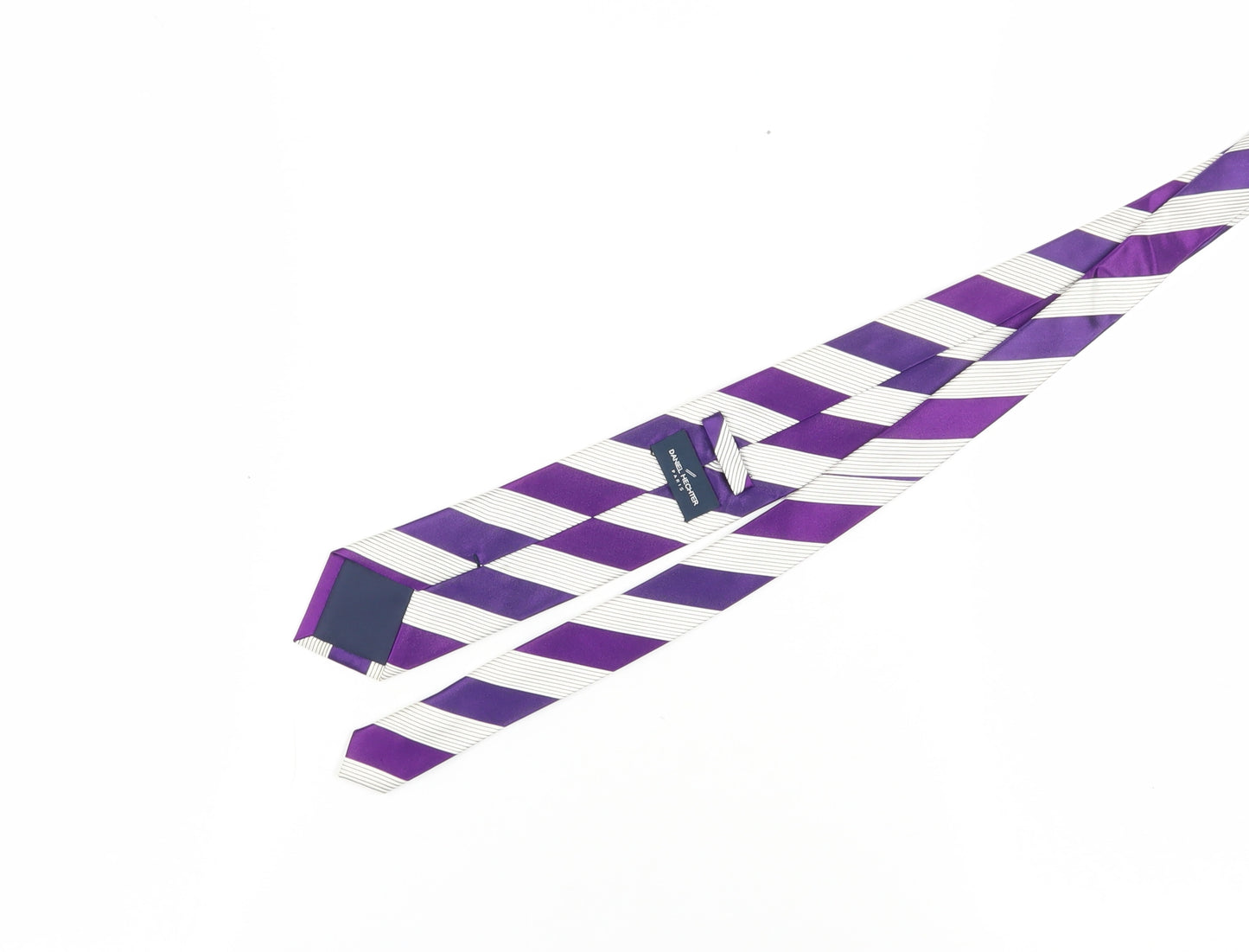 Daniel Hechter Men's Purple Striped Silk Tie One Size