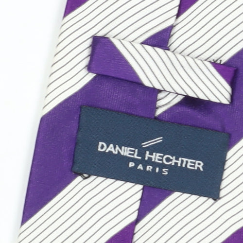 Daniel Hechter Men's Purple Striped Silk Tie One Size
