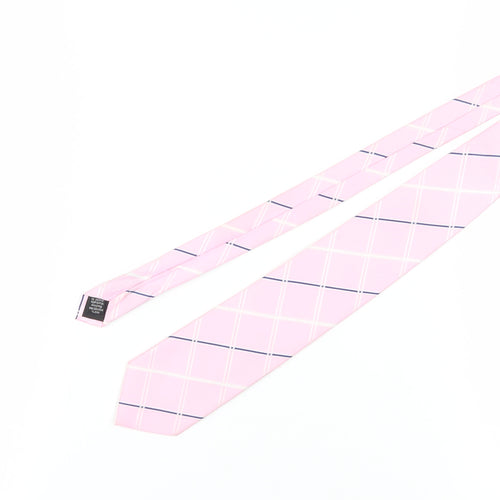 Dehavilland Pink Checked Men's Tie, One Size