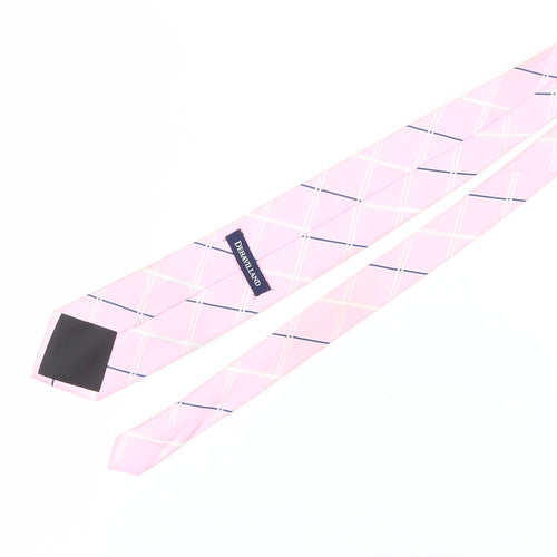 Dehavilland Pink Checked Men's Tie, One Size