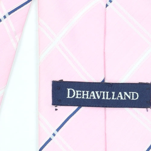 Dehavilland Pink Checked Men's Tie, One Size