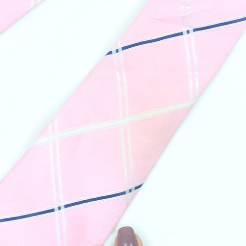 Dehavilland Pink Checked Men's Tie, One Size