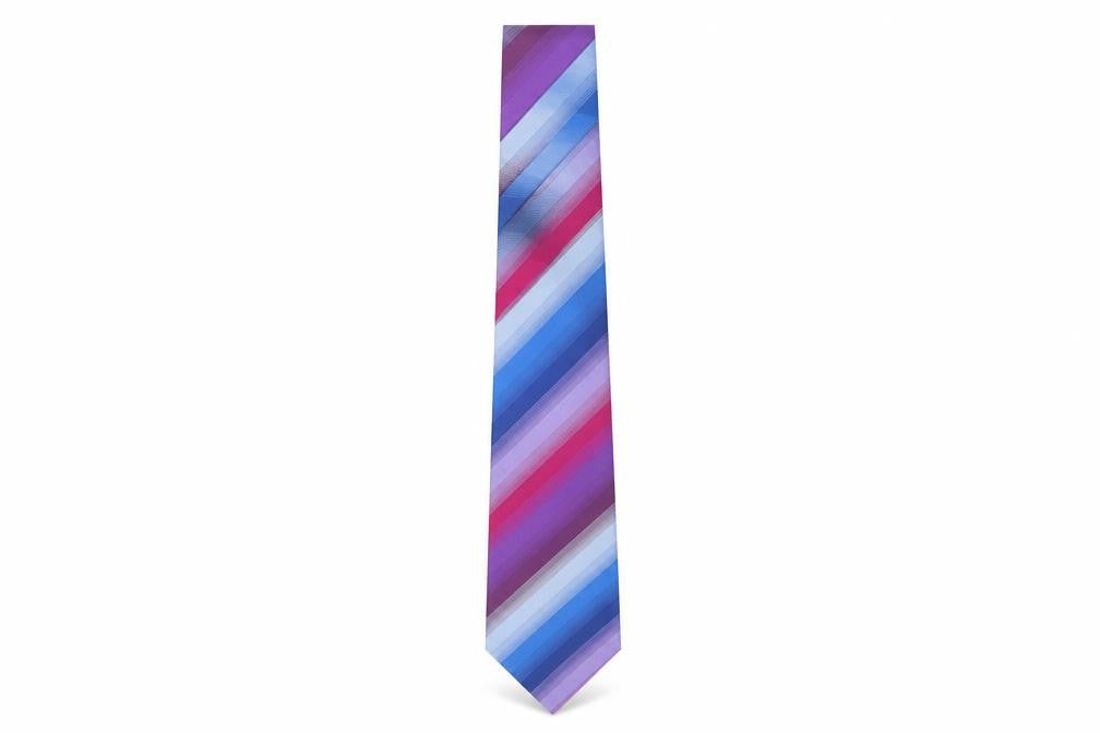Front view of Pierre Cardin Men’s Multicoloured Striped Silk Tie