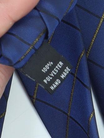 M.C.F.C. Men's Blue Plaid Logo Tie - Handmade Polyester