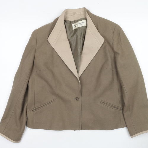 Windsmoor Beige Women's Blazer, Single-Breasted Wool, 18