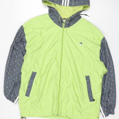 Adidas Women's Green Windbreaker Jacket Size 12