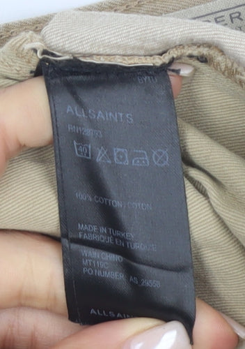 AllSaints Men's Beige Chino Trousers W32 Tapered Casual