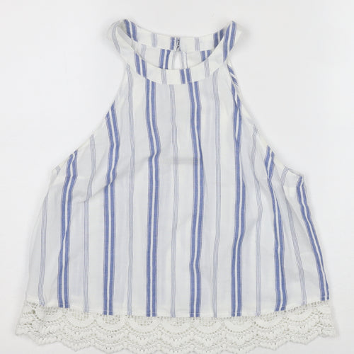 Abercrombie & Fitch Women's Blue Striped Camisole S