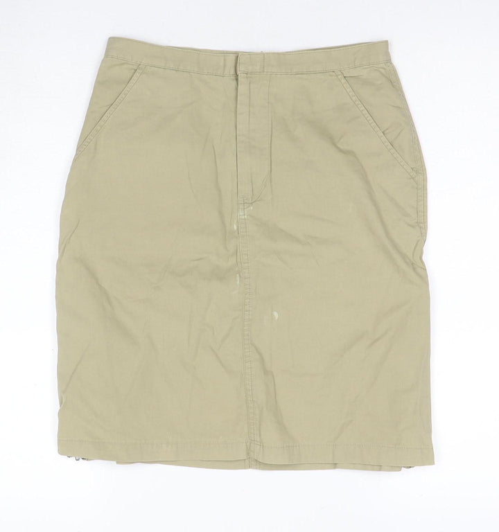 Bon Soirée Women's Beige Cotton Casual Skirt - S