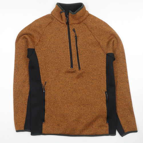 Mountain Warehouse Men's Brown 1/4 Zip Sweatshirt S
