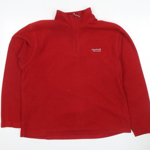 Regatta Men's Red Fleece 1/4 Zip Sweatshirt Size L