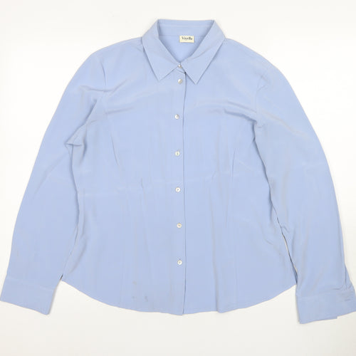 Viyella Women's Blue Button-Up Shirt UK 12