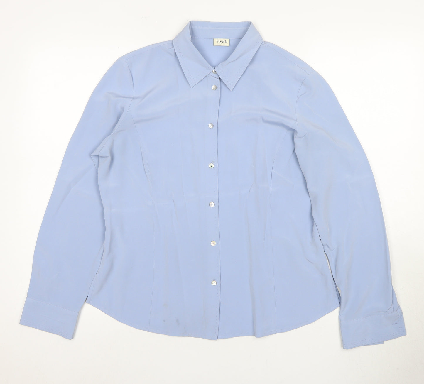 Viyella Women's Blue Button-Up Shirt UK 12