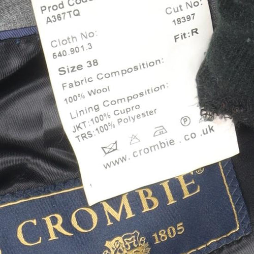 Crombie Men's Grey Blazer Size 38 Regular Wool