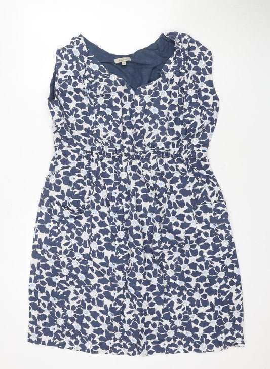 Roman Women's Blue Floral Shift Dress Size 16