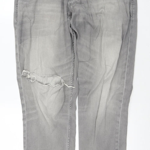 Jack & Jones Men’s Grey Slim Straight Jeans