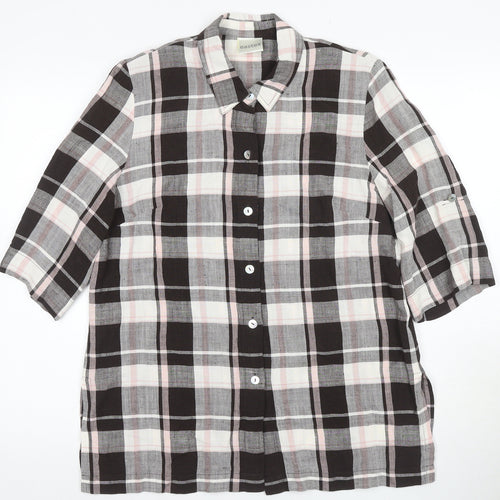 Eastex Women's Black Plaid Button-Up Shirt, Size 12