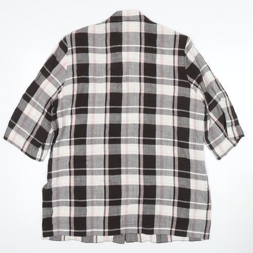 Eastex Women's Black Plaid Button-Up Shirt, Size 12