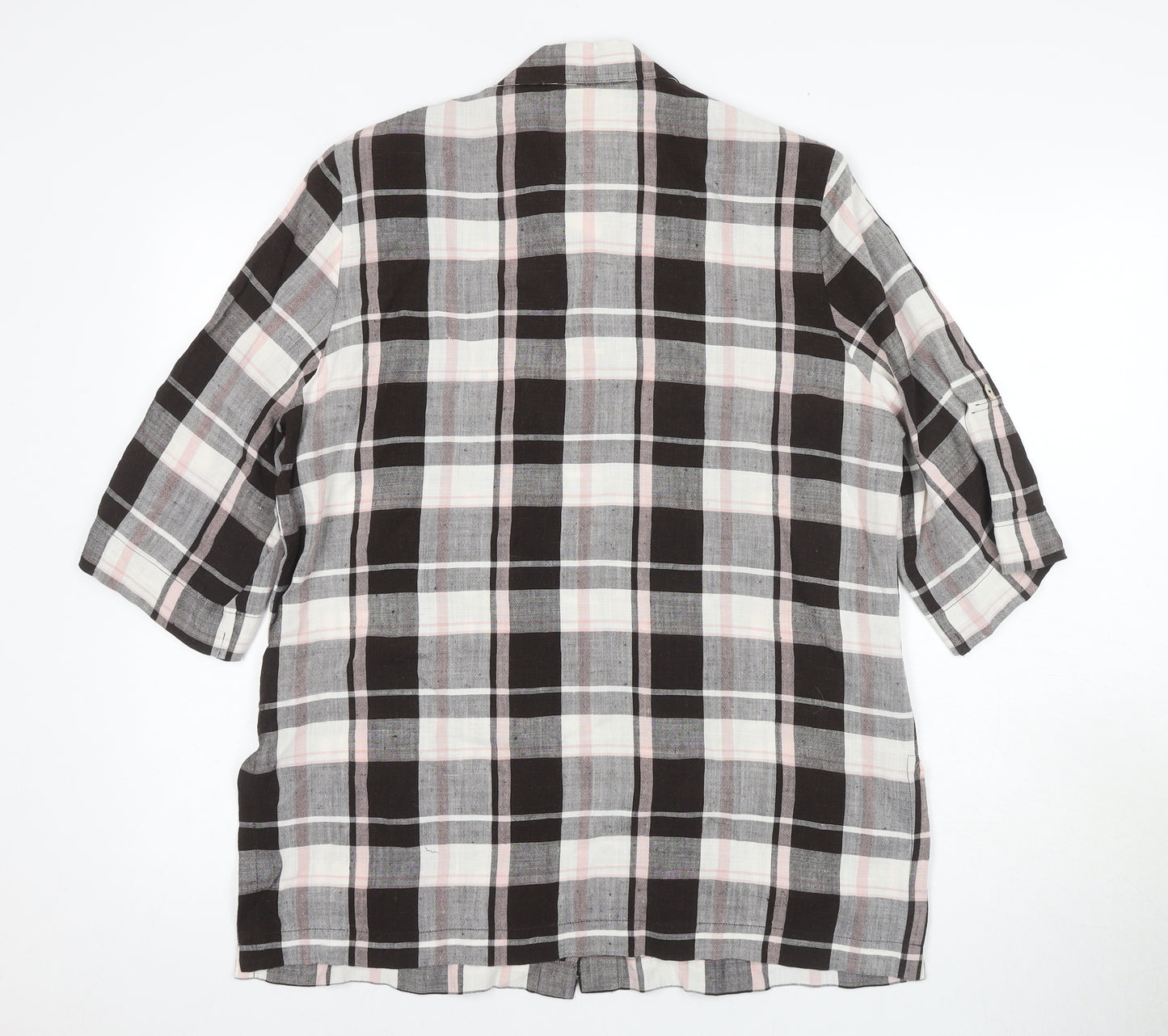 Eastex Women's Black Plaid Button-Up Shirt, Size 12