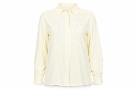 Front view of Alexon Ivory Women’s Button-Up Shirt, size UK 10