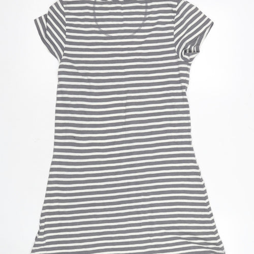 White Stuff Women's Grey Striped Shift Dress Size 8