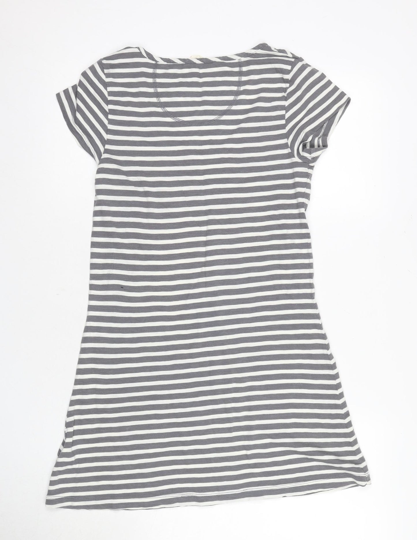 White Stuff Women's Grey Striped Shift Dress Size 8