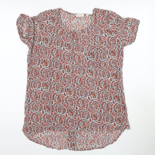 Fat Face Women's Red Paisley Tunic Blouse Size 12
