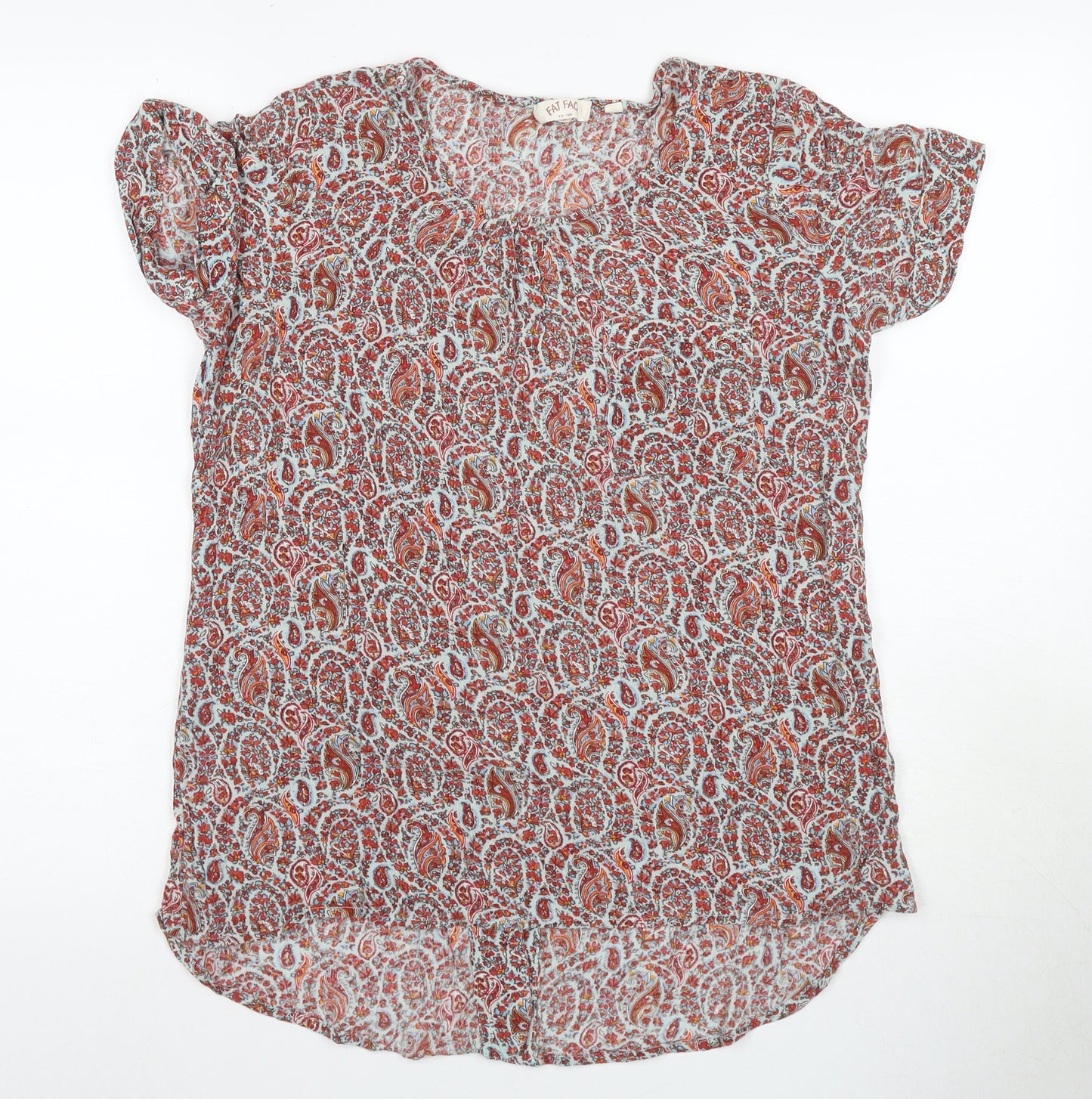 Fat Face Women's Red Paisley Tunic Blouse Size 12
