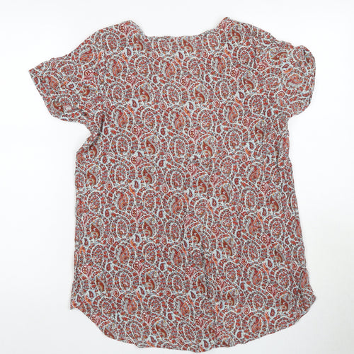 Fat Face Women's Red Paisley Tunic Blouse Size 12