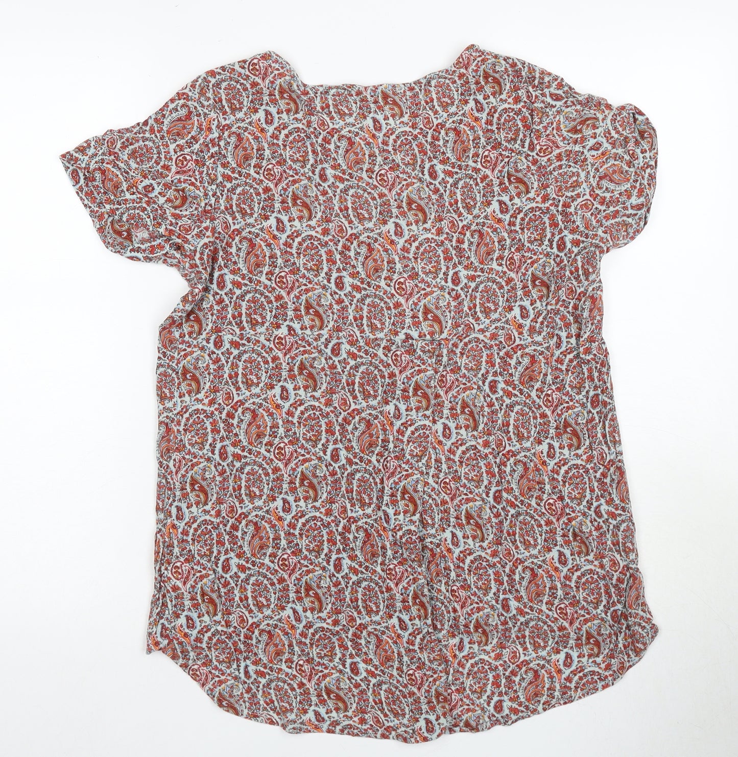 Fat Face Women's Red Paisley Tunic Blouse Size 12