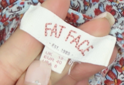 Fat Face Women's Red Paisley Tunic Blouse Size 12